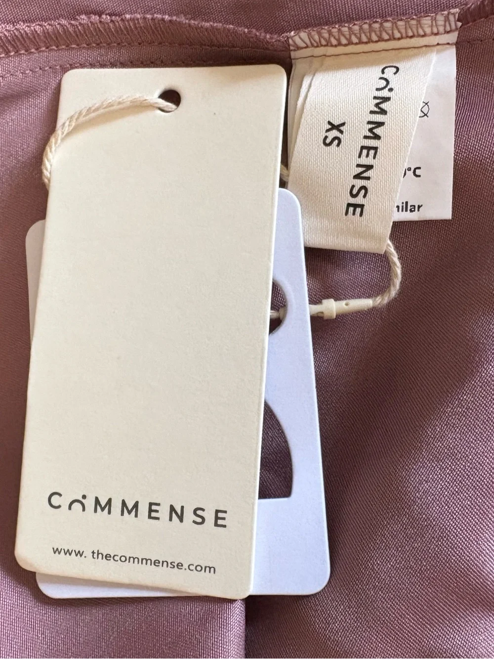 Commense Dusty Rose Satin Maxi Slip Dress